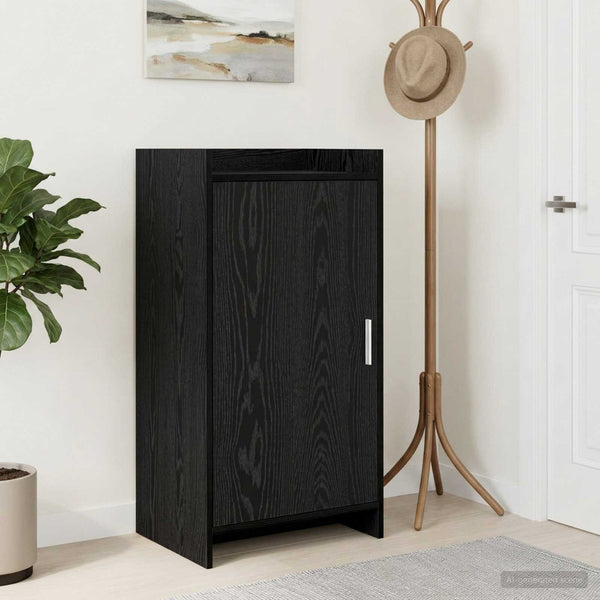 Kenkäkaappi ovella Musta tammi 48 x 36 x 92 cm Tekninen puu