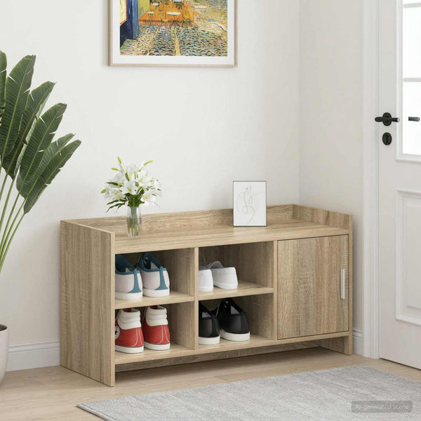 Kenkäkaappi ovella Sonoma-tammi 100 x 39,5 x 51 cm Tekninen puu