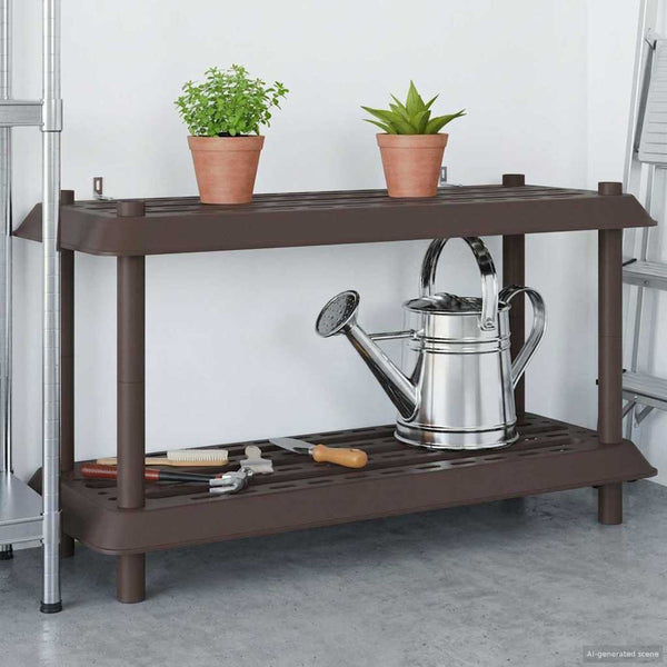 Hyllyyksikkö 2 tasoa 100 x 40 x 55,5 cm PP Ruskea