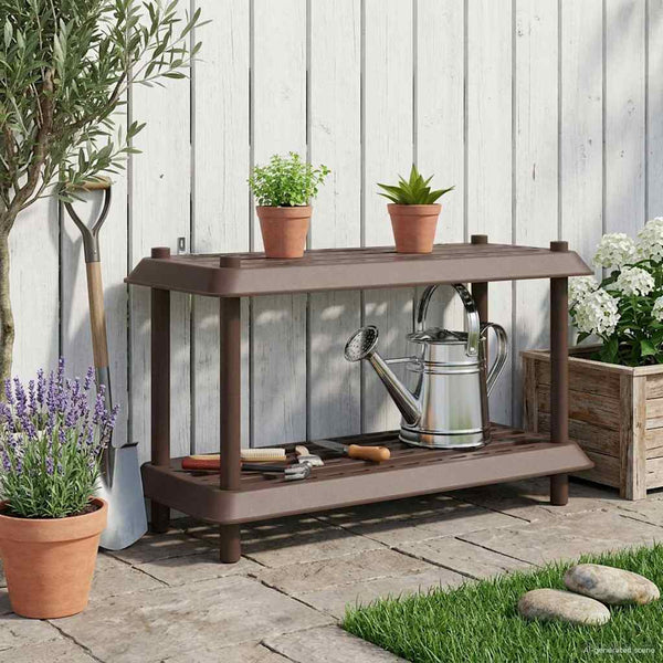 Hyllyyksikkö 2 tasoa 100 x 40 x 55,5 cm PP Ruskea