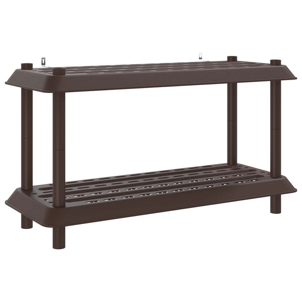 Hyllyyksikkö 2 tasoa 100 x 40 x 55,5 cm PP Ruskea