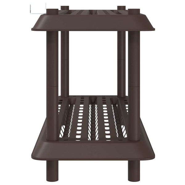 Hyllyyksikkö 2 tasoa 100 x 40 x 55,5 cm PP Ruskea
