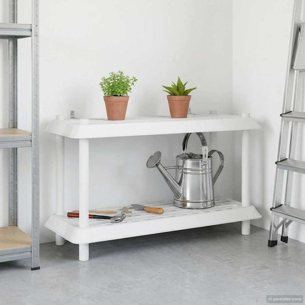 Hyllyyksikkö 2 tasoa 100 x 40 x 55,5 cm PP valkoinen