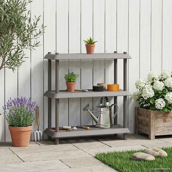 Hyllyyksikkö 3 tasoa 100 x 40 x 96 cm PP Vaaleanharmaa