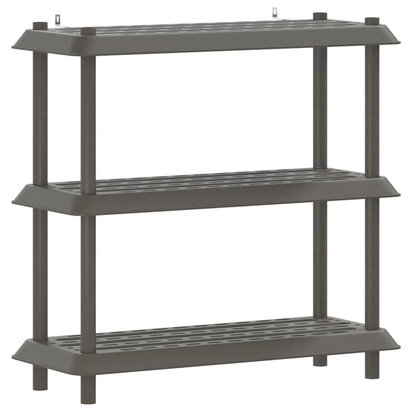 Hyllyyksikkö 3 tasoa 100 x 40 x 96 cm PP Vaaleanharmaa