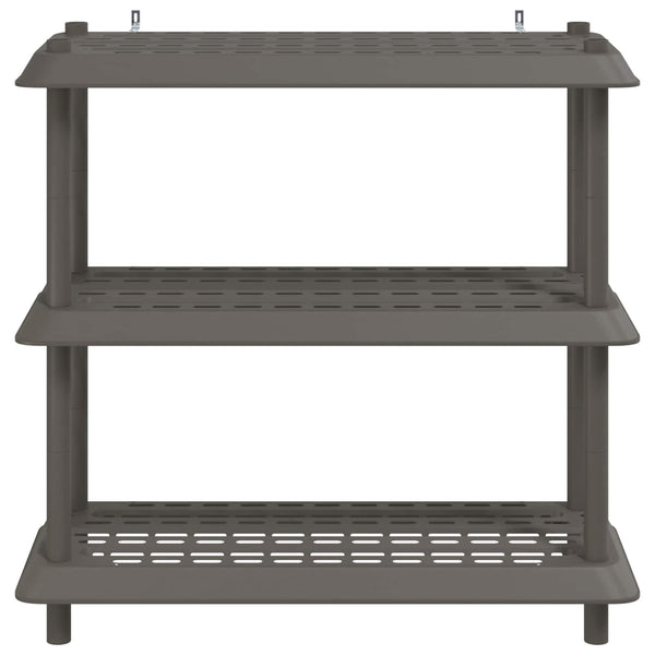 Hyllyyksikkö 3 tasoa 100 x 40 x 96 cm PP Vaaleanharmaa