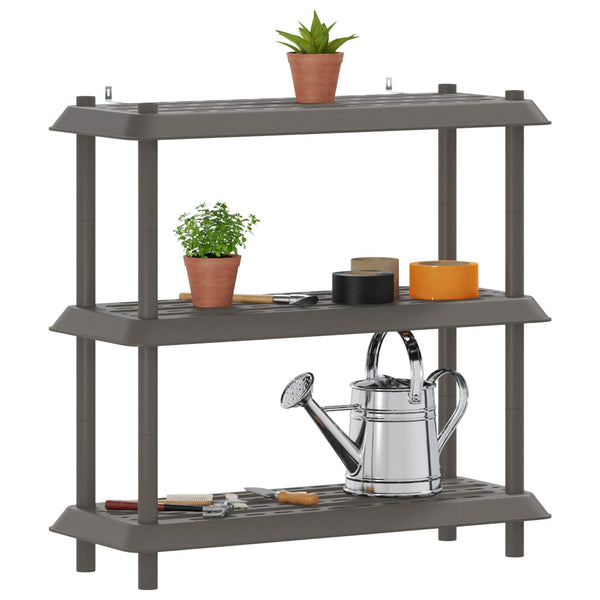 Hyllyyksikkö 3 tasoa 100 x 40 x 96 cm PP Vaaleanharmaa