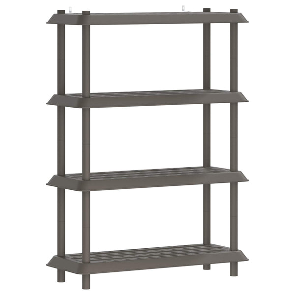 Hyllyyksikkö 4 tasoa 100 x 40 x 136,5 cm PP Vaaleanharmaa