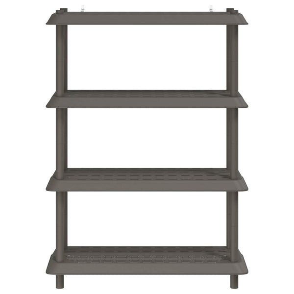 Hyllyyksikkö 4 tasoa 100 x 40 x 136,5 cm PP Vaaleanharmaa