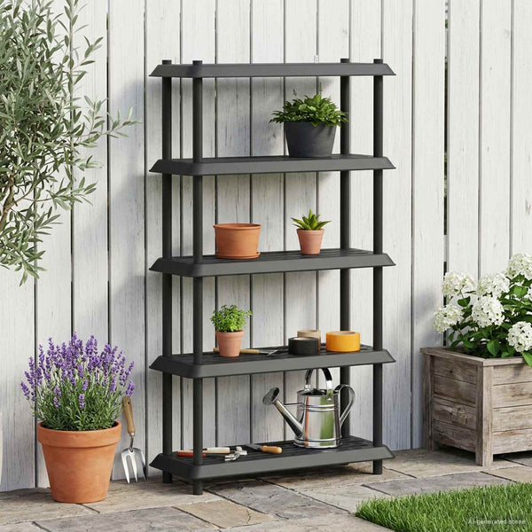 Hyllyyksikkö 5 tasoa 100 x 40 x 177 cm PP Antrasiitti