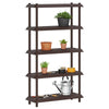 Hyllyyksikkö 5 tasoa 100 x 40 x 177 cm PP Ruskea