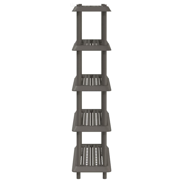 Hyllyyksikkö 5 tasoa 100 x 40 x 177 cm PP Vaaleanharmaa