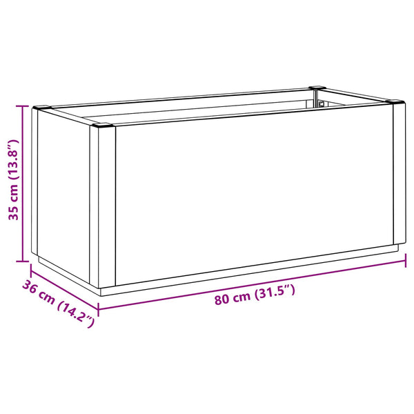 Puutarhan kukkalaatikko Vihreä 80 x 36 x 35 cm PP