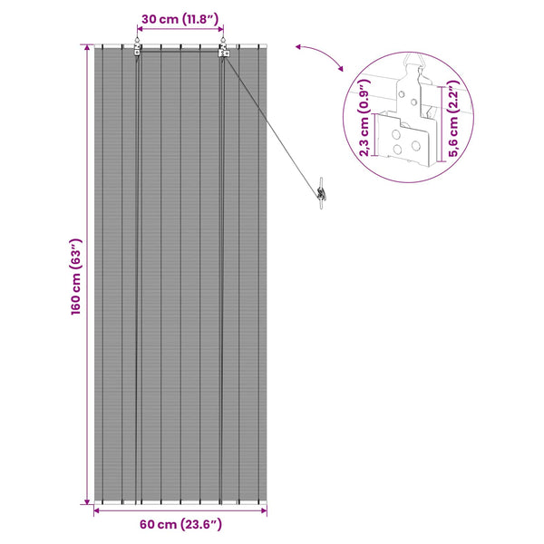 Rullaverho Harmaa 60 x 160 cm Bambu