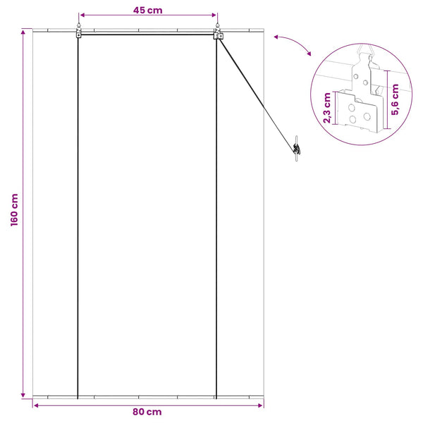 Rullaverho Harmaa 80 x 160 cm Bambu