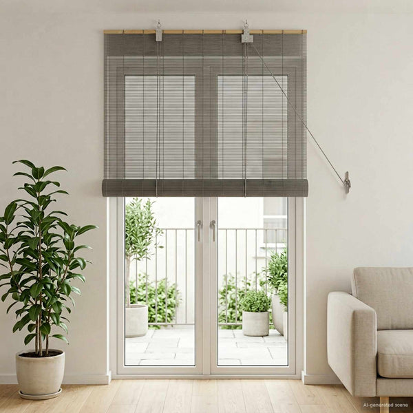 Rullaverho Harmaa 80 x 220 cm Bambu