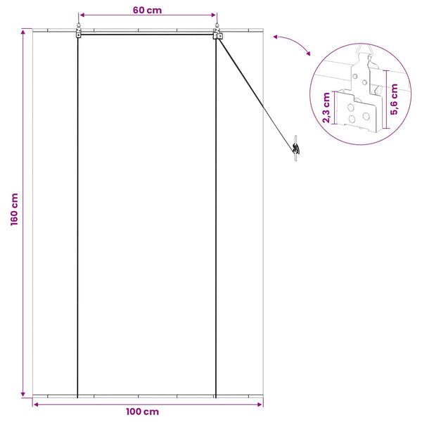 Rullaverho Harmaa 100 x 160 cm Bambu