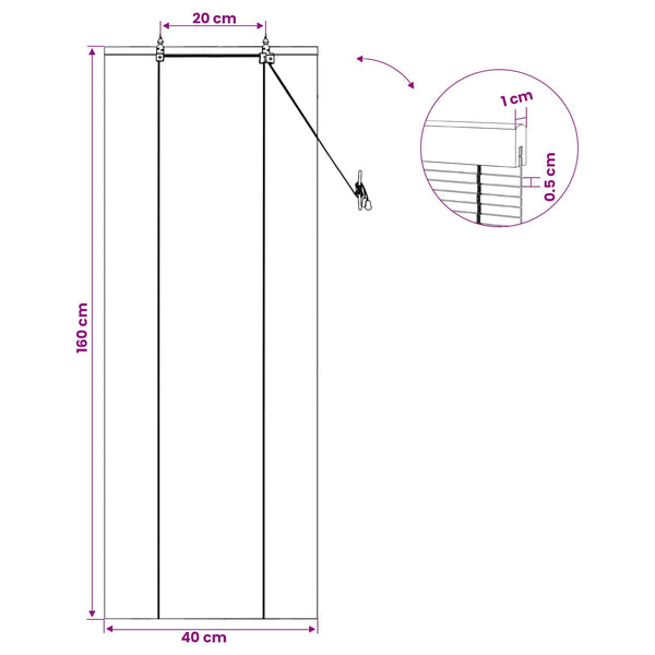 Rullaverho Ruskea 40 x 160 cm Bambu
