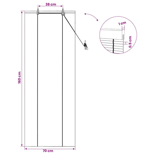 Rullaverho Ruskea 70 x 160 cm Bambu