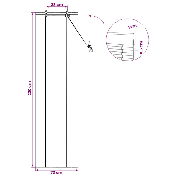 Rullaverho Ruskea 70 x 220 cm Bambu