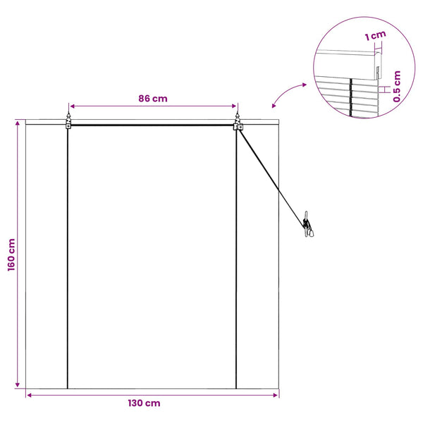 Rullaverho Ruskea 130 x 160 cm Bambu