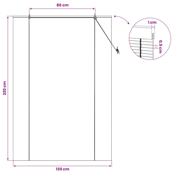 Rullaverho Luonnollinen 130 x 220 cm Bambu