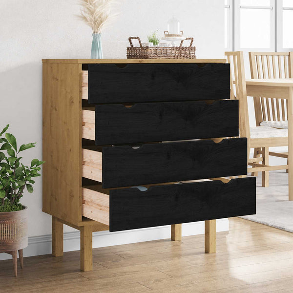 Laukkaava OTTA Musta 76,5 x 39,5 x 90 cm Täysi mänty