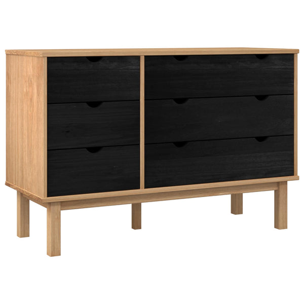 Laatikkokaappi OTTA Musta 111 x 43 x 73,5 cm Täysi mänty