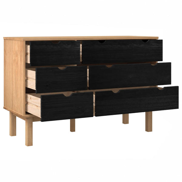 Laatikkokaappi OTTA Musta 111 x 43 x 73,5 cm Täysi mänty