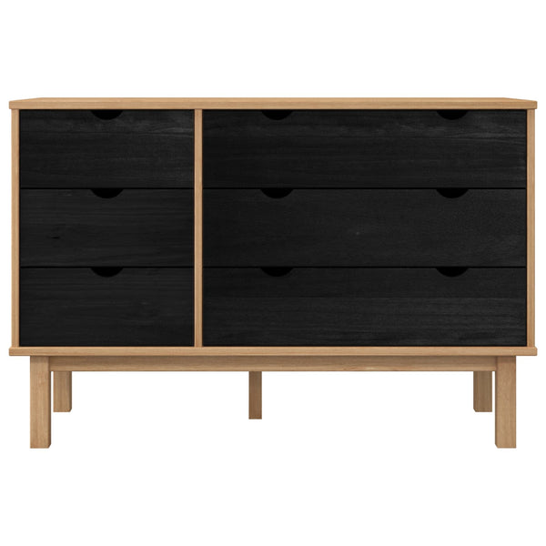 Laatikkokaappi OTTA Musta 111 x 43 x 73,5 cm Täysi mänty