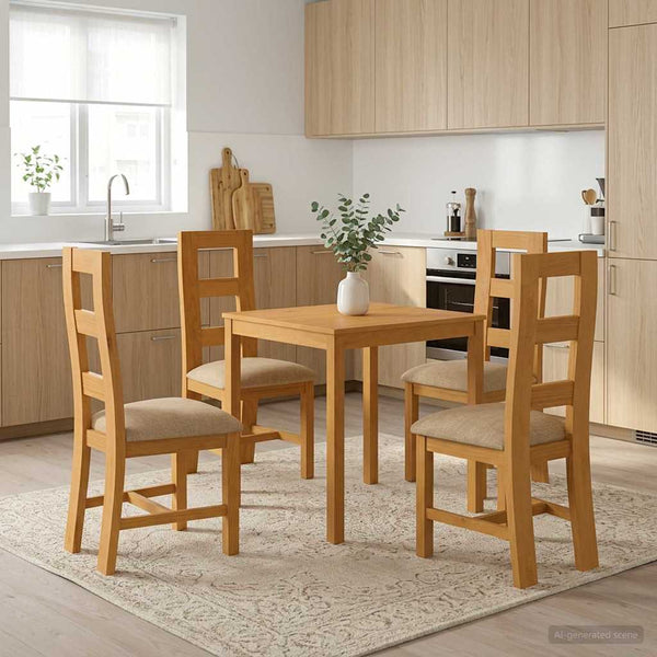 Ruokailuryhmä 5 kpl Beige Mäntypuu
