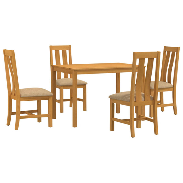 Ruokailuryhmä 5 kpl Beige Mäntypuu
