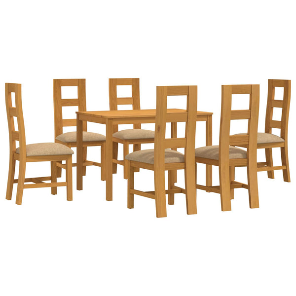 Ruokailuryhmä 7 kpl Beige Mäntypuu