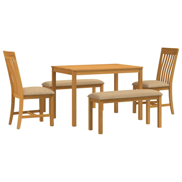 Ruokailuryhmä 5 kpl Beige Mäntypuu