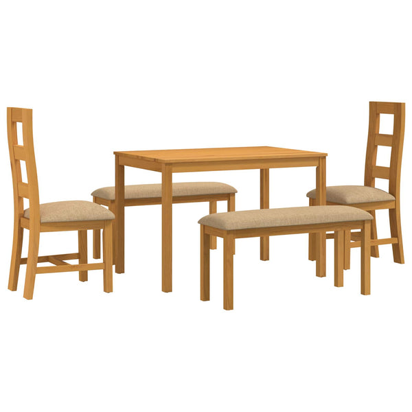 Ruokailuryhmä 5 kpl Beige Mäntypuu