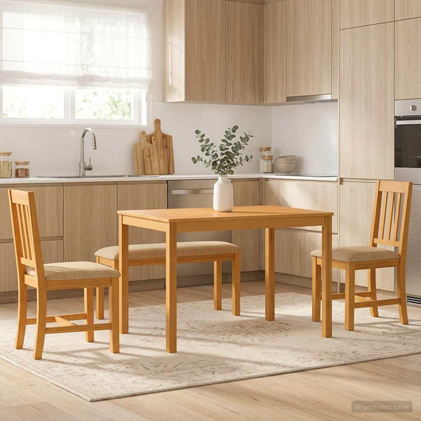 Ruokailuryhmä 4 kpl Beige Mäntypuu