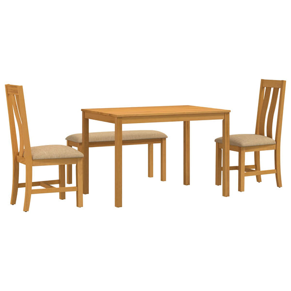 Ruokailuryhmä 4 kpl Beige Mäntypuu