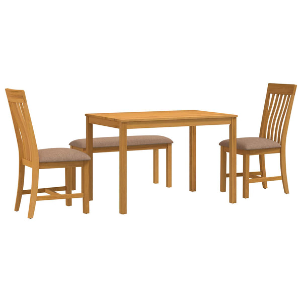Ruokailuryhmä 4 kpl Harmaa Mäntypuu