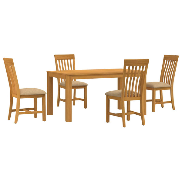 Ruokailuryhmä 5 kpl Beige Mäntypuu