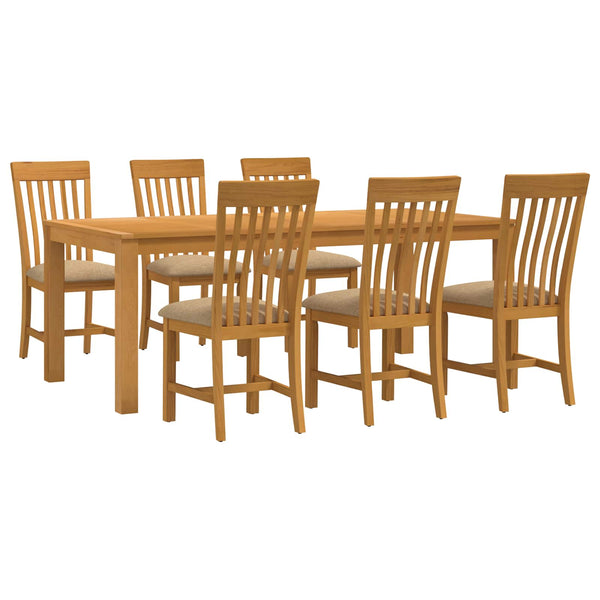 Ruokailuryhmä 7 kpl Beige Mäntypuu