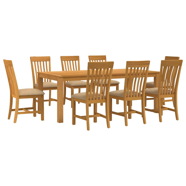 Ruokailuryhmä 9 kpl Beige Mäntypuu