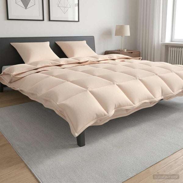 Peitto 200 x 200 cm Kaikki vuodenajat Kapok Kuitu Beige