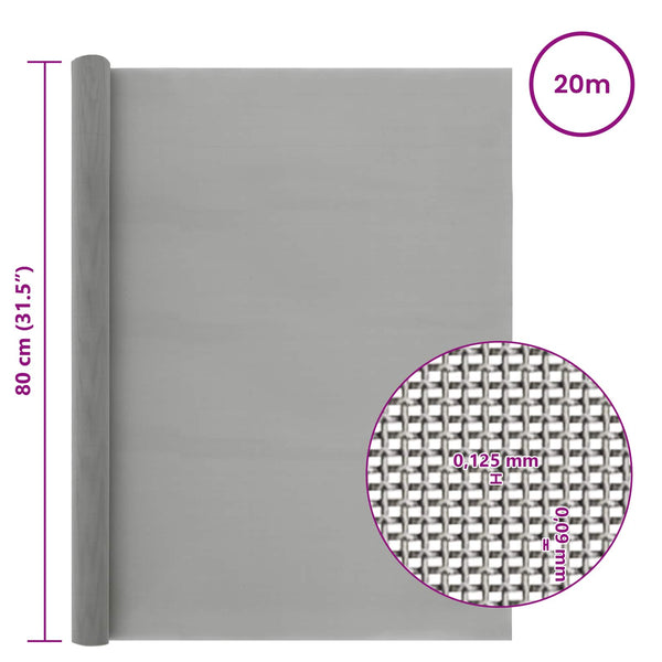 Verkkoruudun 80 x 2000 cm 120 Mesh Ruostumaton teräs 201 Hopea