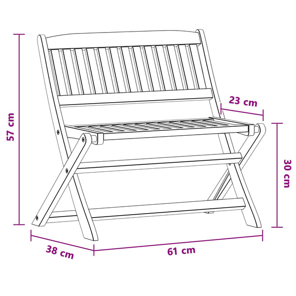 Lasten penkki 1 -Seater 61 x 38 x 57 cm Tiheä Eukalyptuspuu