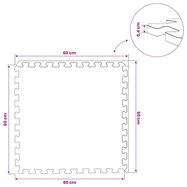 Uima-allas maamatto 12 kpl Musta 4,32 m² EVA-vaahtoa