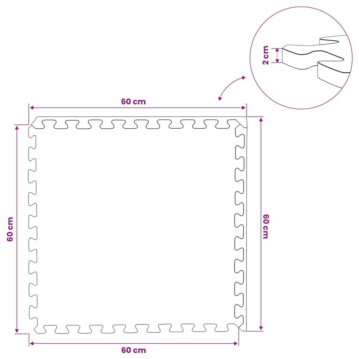 Uima-allas maamatto 6 kpl Musta 2,16 m² EVA-vaahtoa