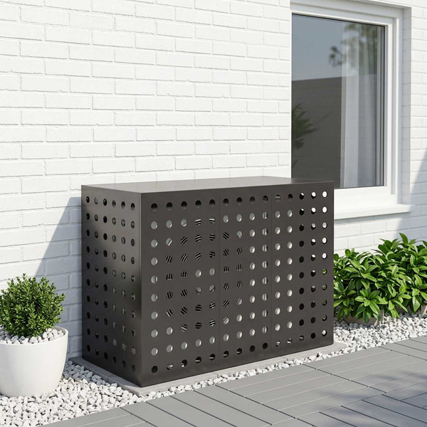 Ilmastointilaitteen suoja Musta 110 x 50 x 80 cm Teräs