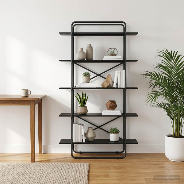 Kirjahylly 5 tasoa 100 x 35 x 175,5 cm Tekninen puu Musta tammi