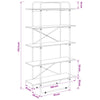 Kirjahylly 5 tasoa 100 x 35 x 175,5 cm Tekninen puu Musta tammi