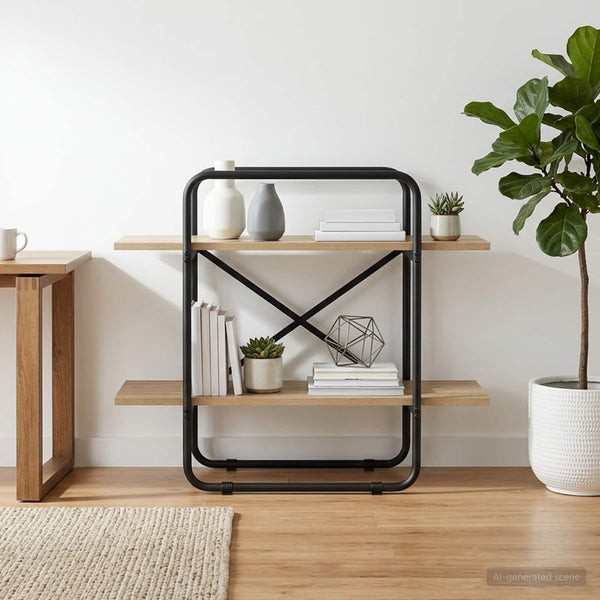 Kirjahylly 2 tasoa 80 x 35 x 70 cm PB Sonoma-tammi